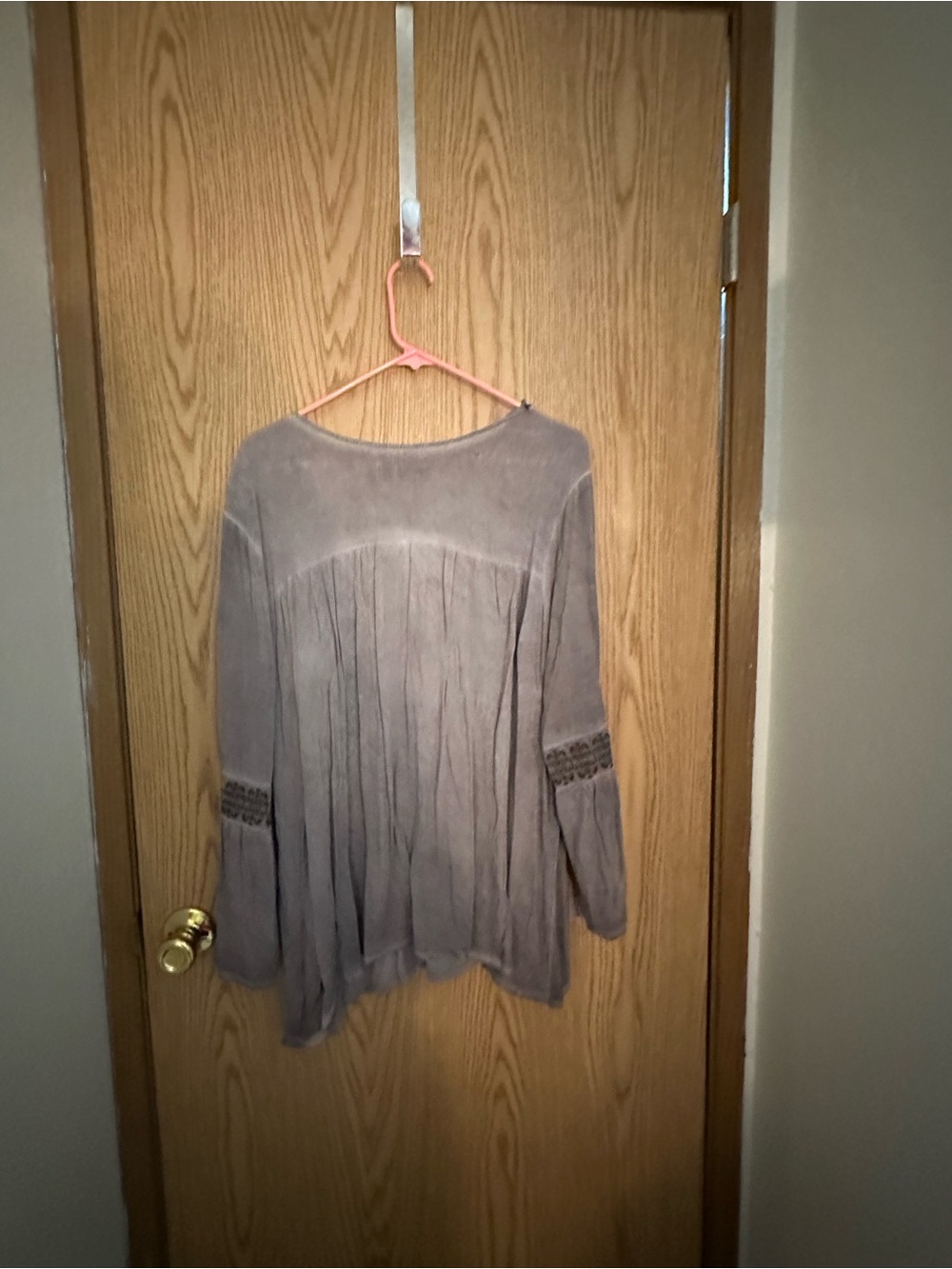 Knox Rose Gray Embroidered V-Neck Tunic - Picture 6 of 6